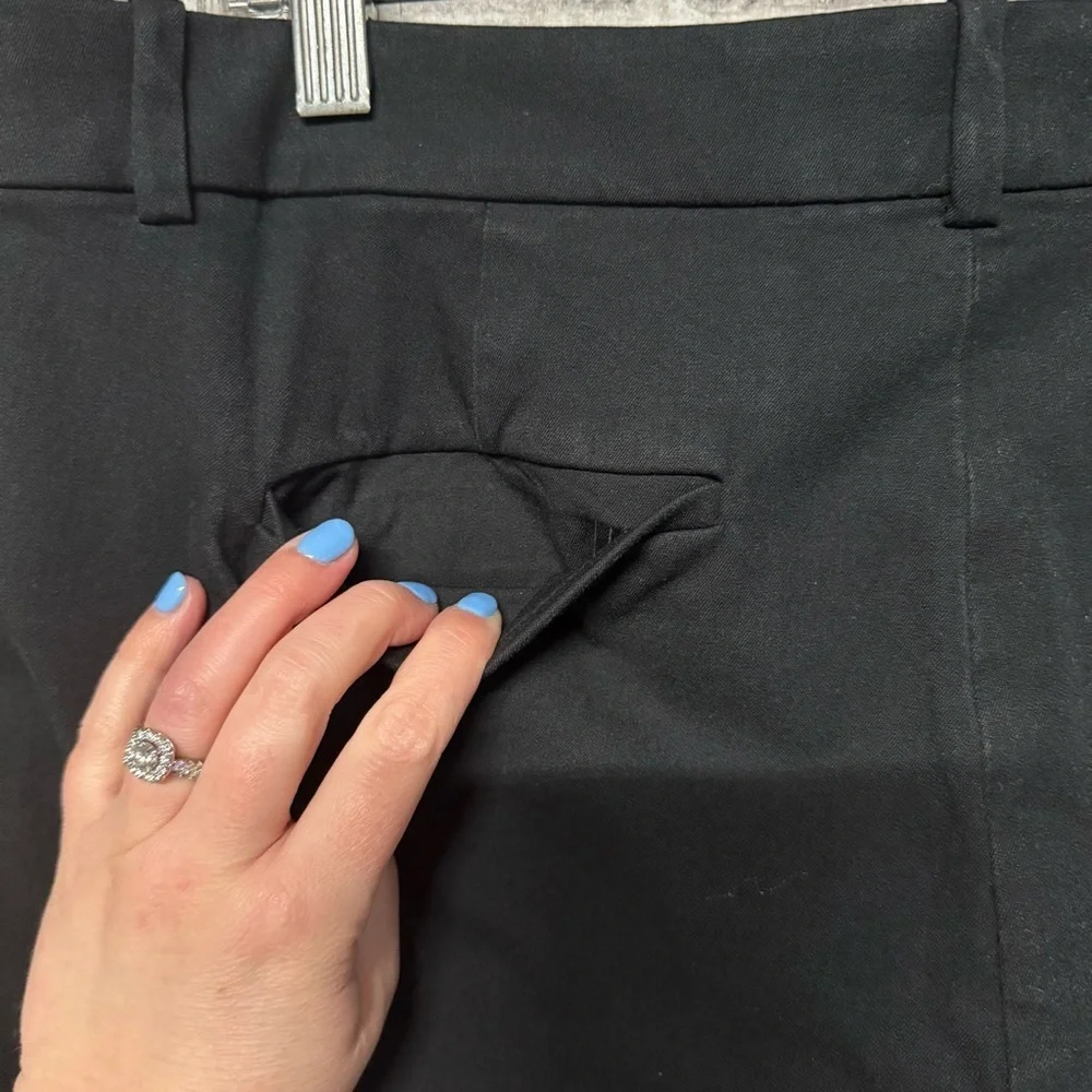 J. Crew Kallie stretch linen-blend straight-leg pant black pants